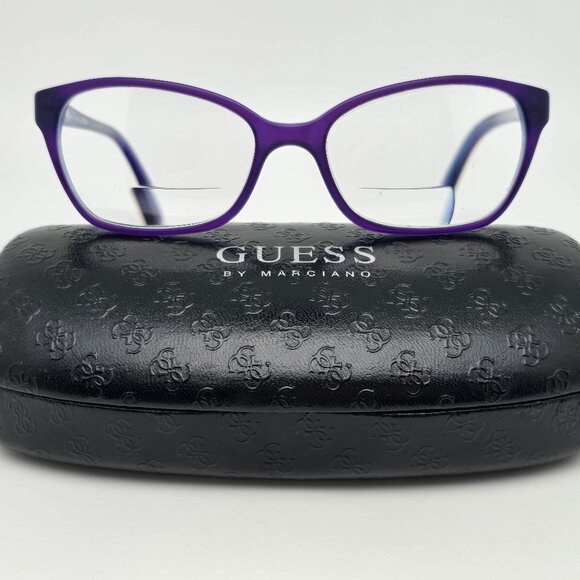 Guess GU2466 Purple Blue Cat Eye Eyeglasses Frame w Flexhinge and Case 54-17-140 - Picture 1 of 16